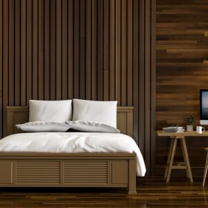 Decorar una habitación con listones de madera para las paredes