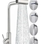 Grifo cocina extraíble Inox giratorio 360° gris acero