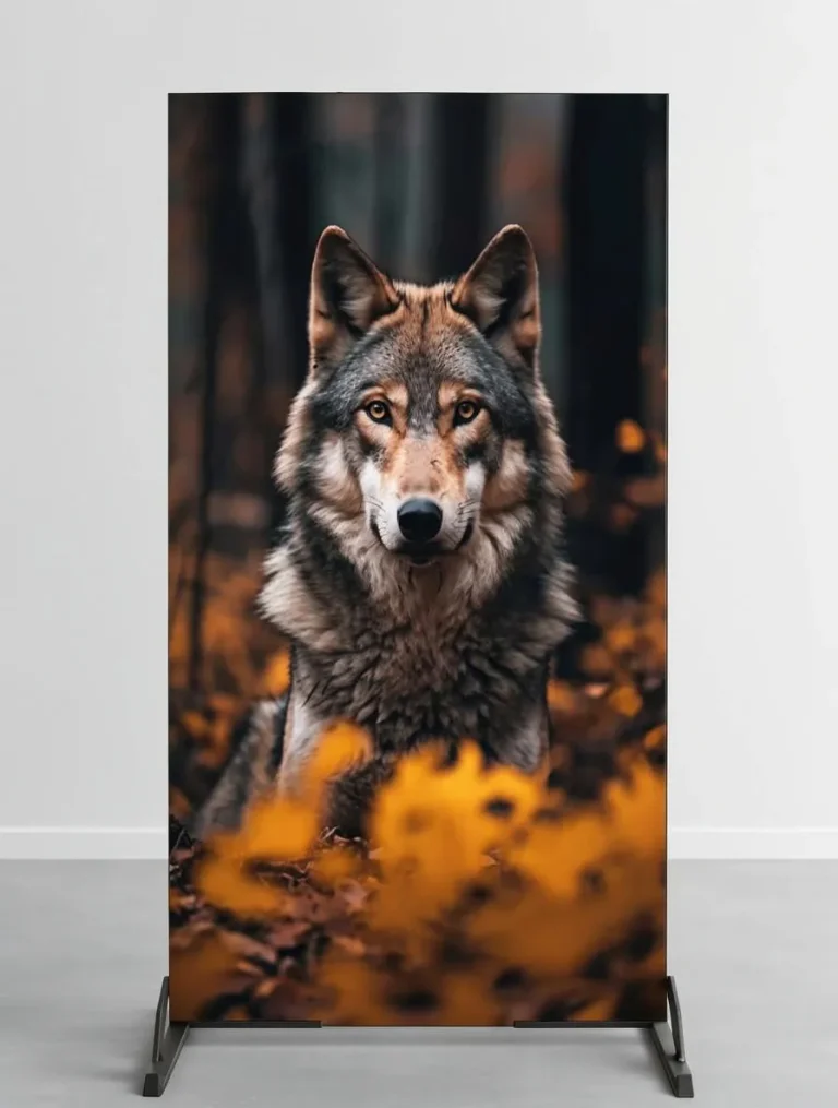 Placa decorativa personalizada de lobo