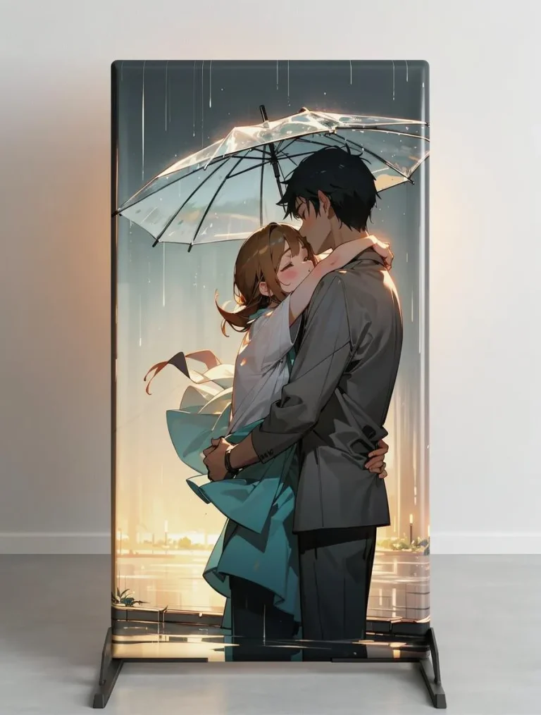 Placa decorativa personalizada de anime pareja