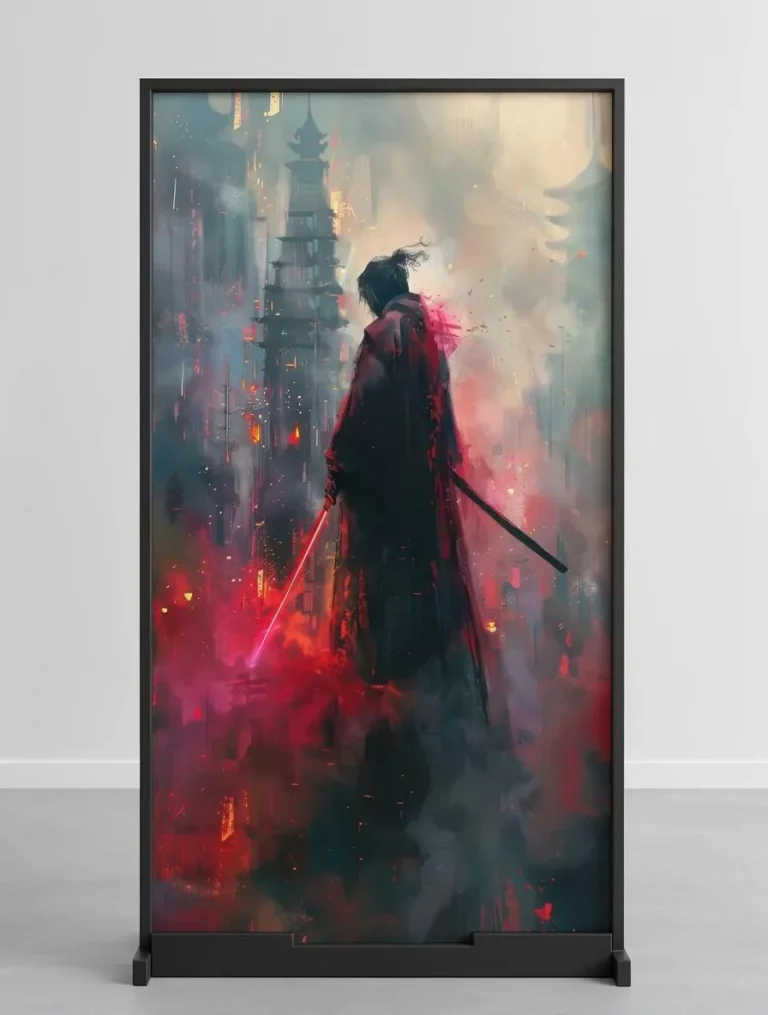 Placa decorativa personalizada de anime guerrero