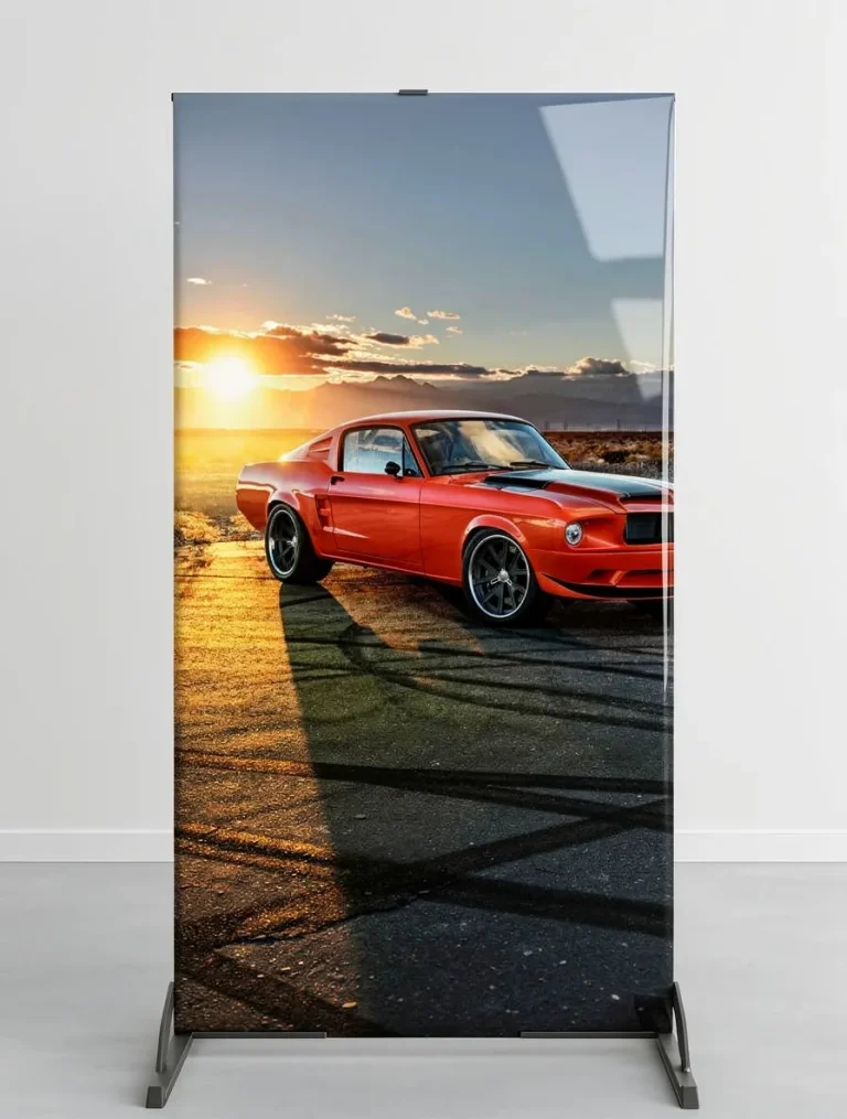 Placa decorativa personalizada de coche rojo