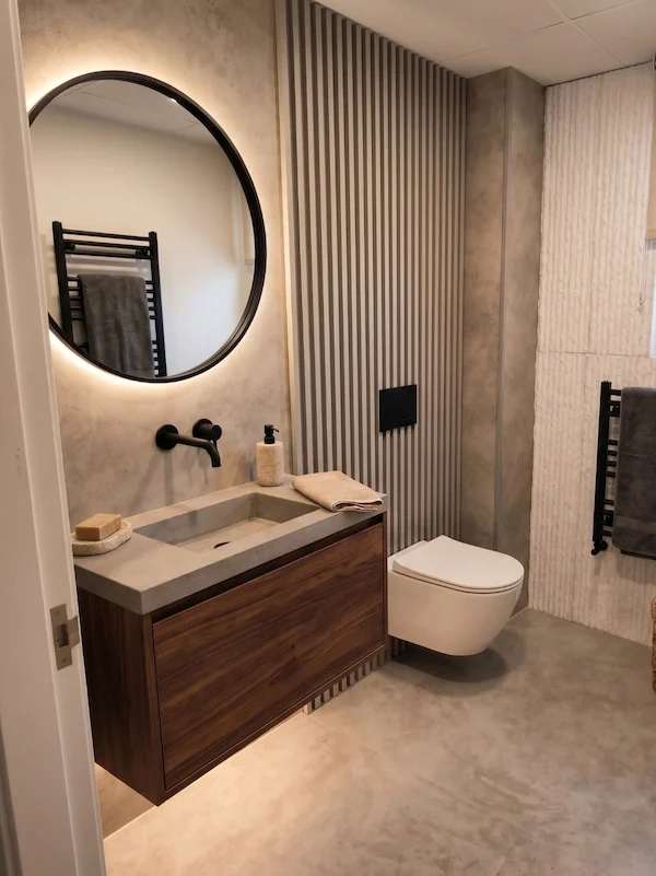Suelo SPC microcemento beige - Newdecoracion