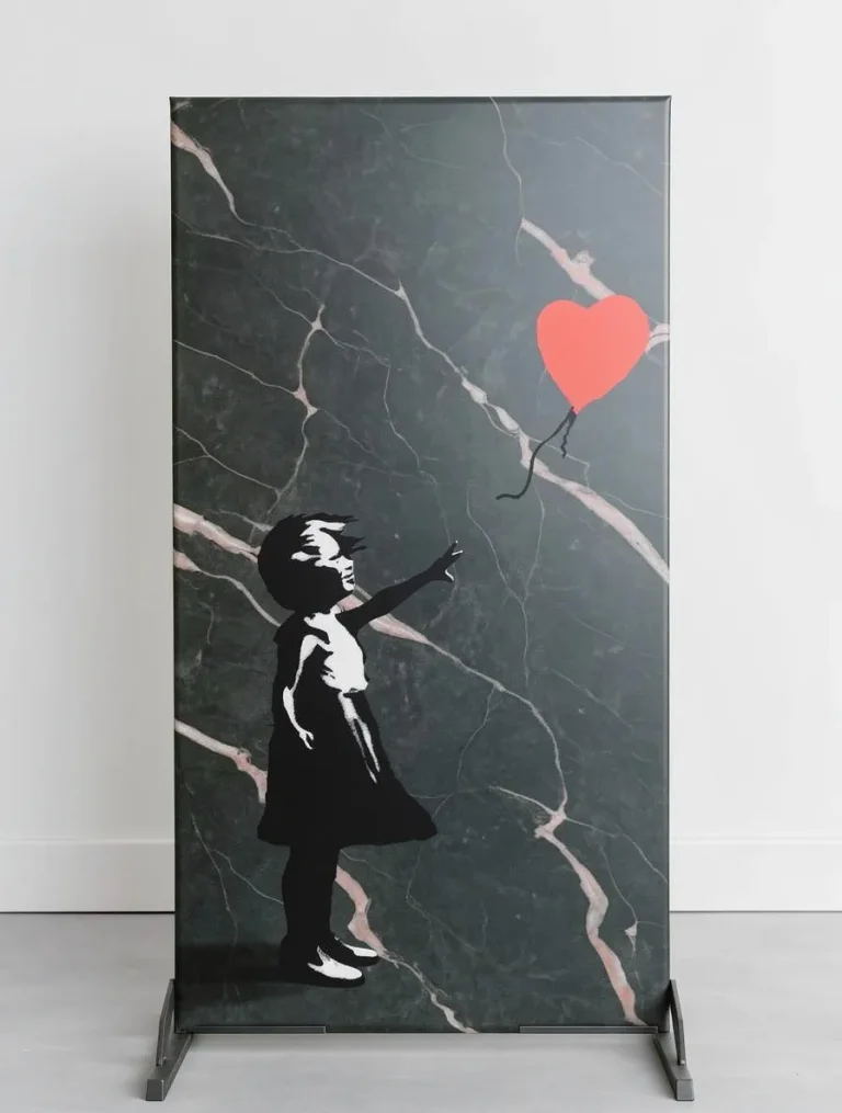 Placa decorativa personalizada de niña globo