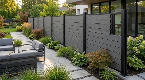 pack valla madera wpc gris pizarra - Newdecoracion