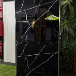 Placa decorativa Mármol Negro Rayo Plata